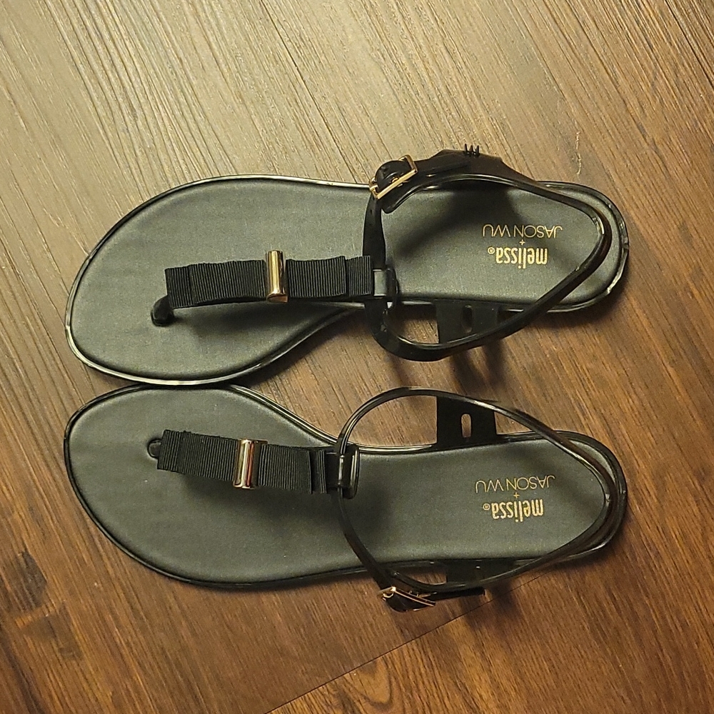 New black Melissa x Jason wu jelly sandal